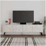 Έπιπλο τηλεόρασης Dune  χρώμα λευκό αντικέ 180x29,6x50εκ. - Image 5