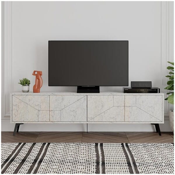Έπιπλο τηλεόρασης Dune  χρώμα λευκό αντικέ 180x29,6x50εκ. - Image 5