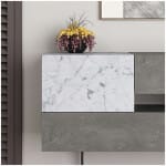 Μπουφές Eros  γκρι ρετρό - λευκό εφέ μαρμάρου 145x40x82εκ. - Image 5