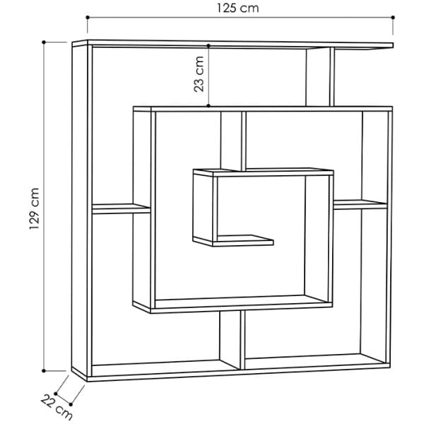 Βιβλιοθήκη Labirent  χρώμα λευκό 125x22x129εκ. - Image 5