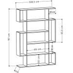 Βιβλιοθήκη Mito  χρώμα φυσικό οξιάς - ανθρακί 108x25x161εκ. - Image 5