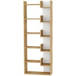 Βιβλιοθήκη Oppa  χρώμα φυσικό οξιάς/λευκό 60x22x162εκ. - Image 4
