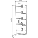 Βιβλιοθήκη Oppa  χρώμα φυσικό οξιάς/λευκό 60x22x162εκ. - Image 5