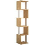Βιβλιοθήκη Piri  χρώμα φυσικό οξιάς/λευκό 35x30x161εκ. - Image 4