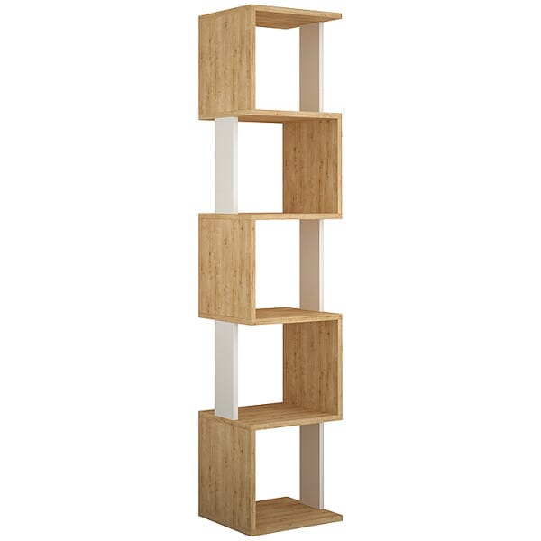 Βιβλιοθήκη Piri  χρώμα φυσικό οξιάς/λευκό 35x30x161εκ. - Image 4
