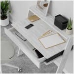 Γραφείο εργασίας Cowork  χρώμα λευκό αντικέ 94x50x91εκ. - Image 3