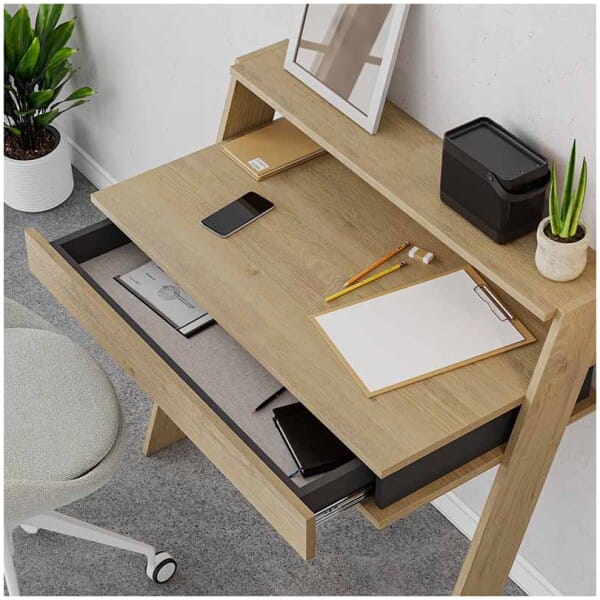 Γραφείο εργασίας Cowork  χρώμα φυσικό οξιάς 94x50x91εκ. - Image 5