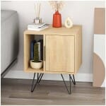 Κομοδίνο Glynn  χρώμα φυσικό οξιάς 50,2x44,6x60εκ.