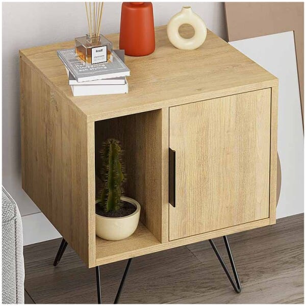 Κομοδίνο Glynn  χρώμα φυσικό οξιάς 50,2x44,6x60εκ. - Image 5