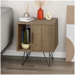 Κομοδίνο Glynn  χρώμα ανοιχτό καρυδί 50,2x44,6x60εκ.