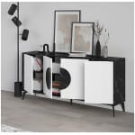 Μπουφές Gora  χρώμα μαύρο εφέ μαρμάρου - λευκό 180x35,6x82εκ. - Image 4