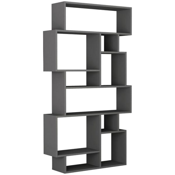 Βιβλιοθήκη Karmato  χρώμα ανθρακί 96x25,5x168,5εκ. - Image 4