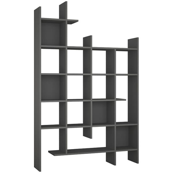 Βιβλιοθήκη Manco  χρώμα ανθρακί 122x25,5x188εκ. - Image 4