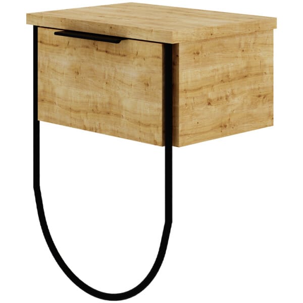 Κομοδίνο επιτοίχιο Norfolk  χρώμα φυσικό οξιάς 33x25x44εκ. - Image 5