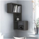 Ραφιέρα τοίχου γωνιακή Part  χρώμα ανθρακί 47x20x82εκ.