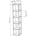 Βιβλιοθήκη γωνιακή Piano  χρώμα φυσικό οξιάς 31,4x31,4x158,9εκ. - Image 5