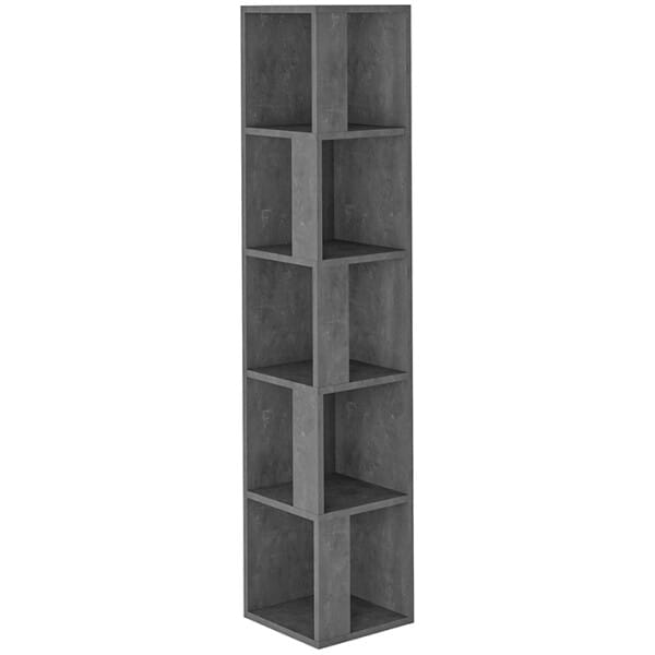 Βιβλιοθήκη γωνιακή Piano  χρώμα γκρι ρετρό 31,4x31,4x158,9εκ. - Image 4