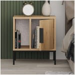 Κομοδίνο Glynn  χρώμα saphhire oak 45x35x50εκ. - Image 2