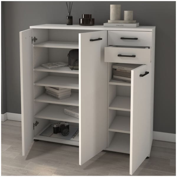 Παπουτσοθήκη - ντουλάπι Polly  χρώμα λευκό 108x35x108εκ. - Image 2