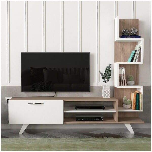 Έπιπλο τηλεόρασης Ceren  χρώμα λευκό - cordoba 149,5x31x131,6εκ. - Image 5