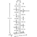 Βιβλιοθήκη Tree  χρώμα λευκό 45x21,4x121,8εκ. - Image 3