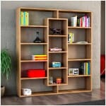 Βιβλιοθήκη Ample  χρώμα καρυδί 125x22x135,7εκ.