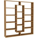 Βιβλιοθήκη Ample  χρώμα καρυδί 125x22x135,7εκ. - Image 4