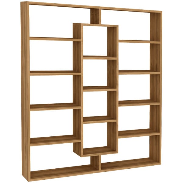 Βιβλιοθήκη Ample  χρώμα καρυδί 125x22x135,7εκ. - Image 4