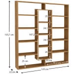 Βιβλιοθήκη Ample  χρώμα καρυδί 125x22x135,7εκ. - Image 5