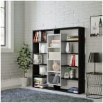 Βιβλιοθήκη Ample  χρώμα μαύρο - λευκό 125x22x135,7εκ.