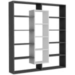 Βιβλιοθήκη Ample  χρώμα μαύρο - λευκό 125x22x135,7εκ. - Image 4