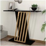 Κονσόλα Gravity  χρώμα μαύρο εφέ μαρμάρου - χρυσό 90x29,6x76,8εκ.