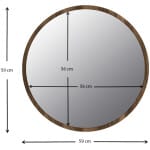 Καθρέπτης τοίχου Glob Μegapap χρώμα καρυδί 59x2x59εκ. - Image 5