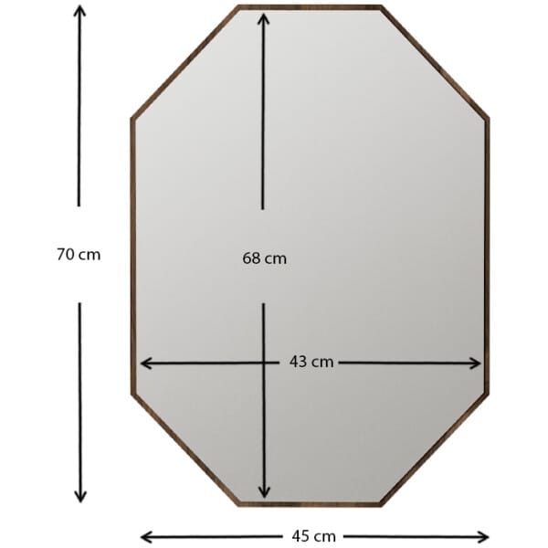 Καθρέπτης τοίχου Ursula Μegapap χρώμα καρυδί 45x2x70εκ. - Image 5