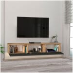 Έπιπλο τηλεόρασης επιτοίχιο Damla  με LED χρώμα sapphire oak - ανθρακί 180x29,5x29,5εκ. - Image 4