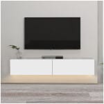 Έπιπλο τηλεόρασης επιτοίχιο Aristo  με LED χρώμα λευκό 135x31,6x25εκ. - Image 5