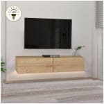 Έπιπλο τηλεόρασης επιτοίχιο Aristo  με LED χρώμα sapphire oak 135x31,6x25εκ.
