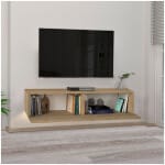 Έπιπλο τηλεόρασης επιτοίχιο Aristo  με LED χρώμα sapphire oak 135x31,6x25εκ. - Image 4
