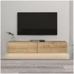 Έπιπλο τηλεόρασης επιτοίχιο Aristo  με LED χρώμα sapphire oak 135x31,6x25εκ. - Image 5