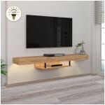 Έπιπλο τηλεόρασης επιτοίχιο Albares  με LED χρώμα sapphire oak 150x29,6x22εκ.