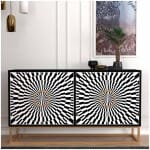 Μπουφές Gradel  χρώμα μαύρο - ασπρόμαυρο 150x35x83,6εκ. - Image 5