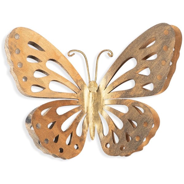 Διακοσμητικό τοίχου Butterfly  μεταλλικό χρώμα χρυσό 29x32εκ. - Image 1