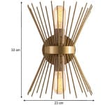 Απλίκα τοίχου Kirpi  E27 μεταλλική χρώμα χρυσό 23x5x33εκ. - Image 3