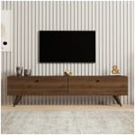Έπιπλο τηλεόρασης Paris  χρώμα καρυδί 160x25x35εκ. - Image 3