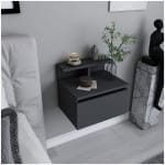 Κομοδίνο επιτοίχιο Arsen  χρώμα ανθρακί 39,8x31,9x35εκ. - Image 2