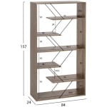 ΒΙΒΛΙΟΘΗΚΗ TARS HM2240.13 OLIVE GREY ΜΕΛΑΜΙΝΗ-ΜΑΥΡΕΣ ΜΕΤΑΛΛΙΚΕΣ ΒΕΡΓΕΣ 84x24x157Yεκ. - Image 2