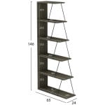 ΒΙΒΛΙΟΘΗΚΗ ΜΙΝΙ TARS HM2241.13 OLIVE GREY ME ΜΑΥΡΕΣ ΒΕΡΓΕΣ 65x22-24x146Υεκ. - Image 2