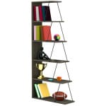 ΒΙΒΛΙΟΘΗΚΗ ΜΙΝΙ TARS HM2241.13 OLIVE GREY ME ΜΑΥΡΕΣ ΒΕΡΓΕΣ 65x22-24x146Υεκ.