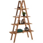 ΒΙΒΛΙΟΘΗΚΗ STAM HM7895 TEAK ΞΥΛΟ ΣΕ ΦΥΣΙΚΟ ΧΡΩΜΑ 120x33x180Y εκ.