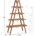 ΒΙΒΛΙΟΘΗΚΗ STAM HM7895 TEAK ΞΥΛΟ ΣΕ ΦΥΣΙΚΟ ΧΡΩΜΑ 120x33x180Y εκ. - Image 2